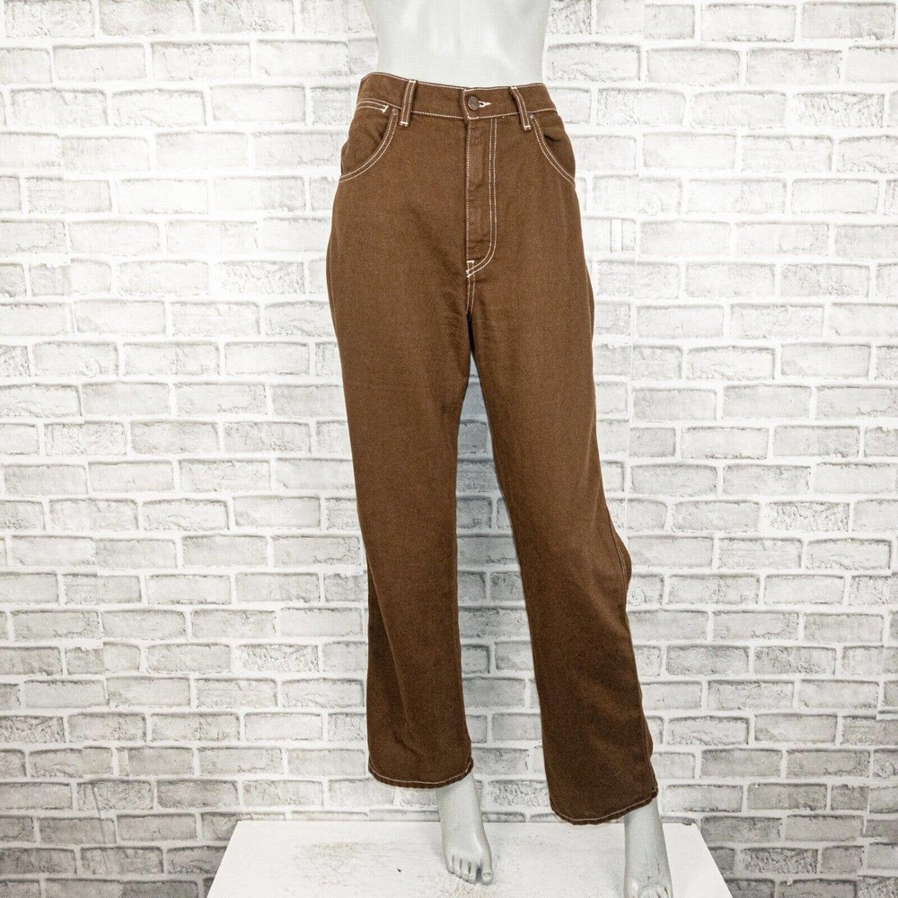 REFORMATION Women's Cowboy High Rise Straight Jeans in Brown size 29